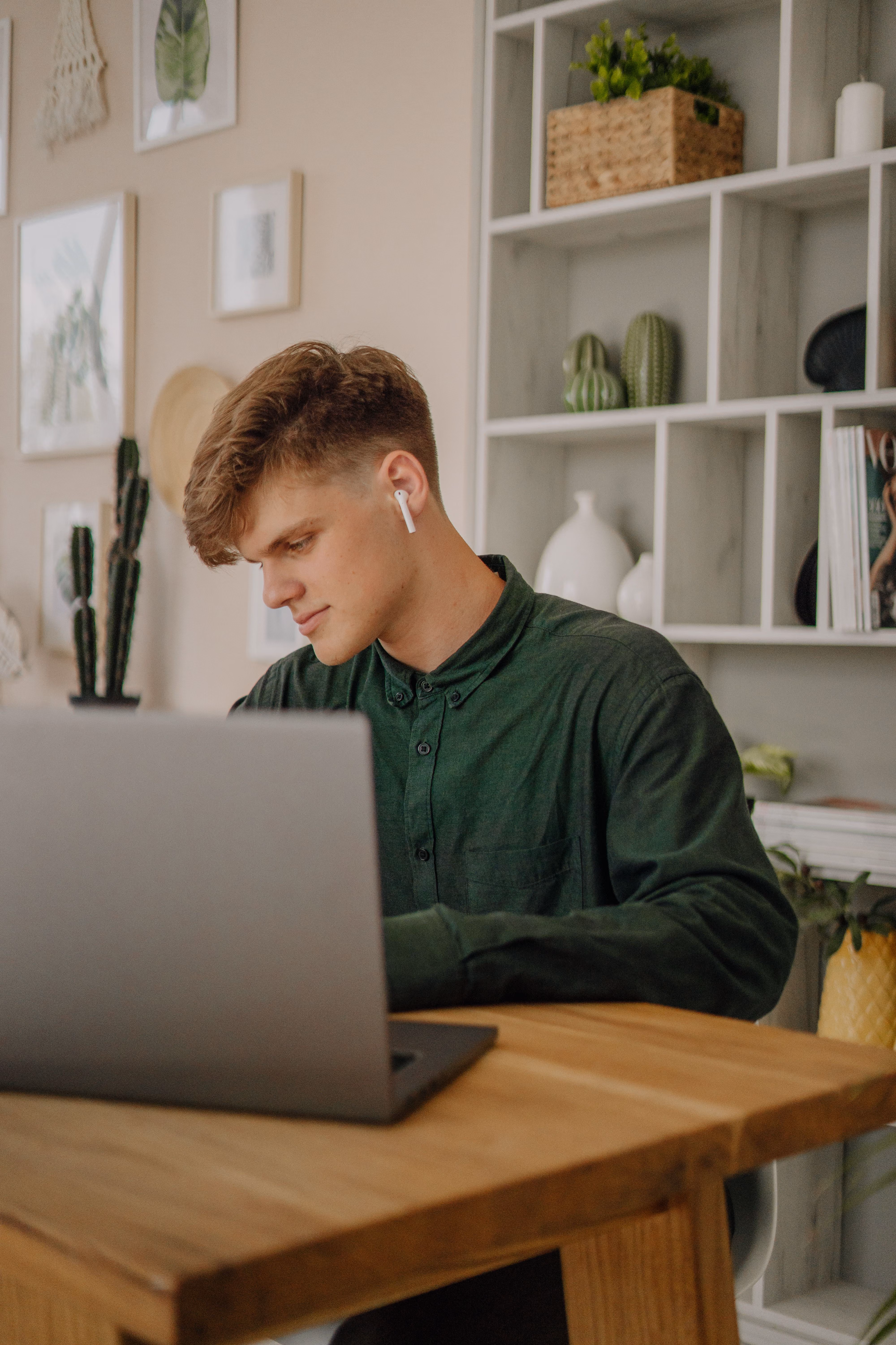 Person on computer stock image