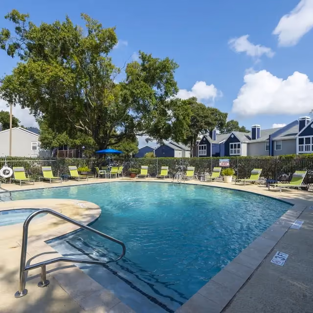 Pool with pool furniture