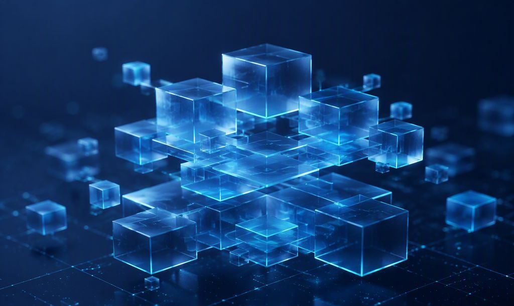 Layered translucent cubes representing cloud infrastructure
