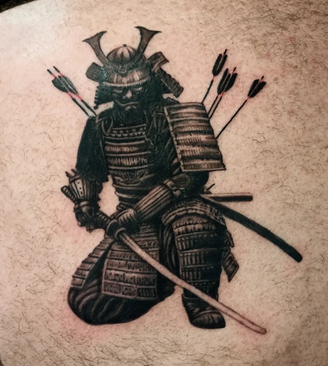 Samurai armour tattoo by Ramona at Lady Ink