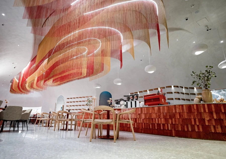 RX Coffee cafe interior, hospitality design in Dubai by Design Partnership