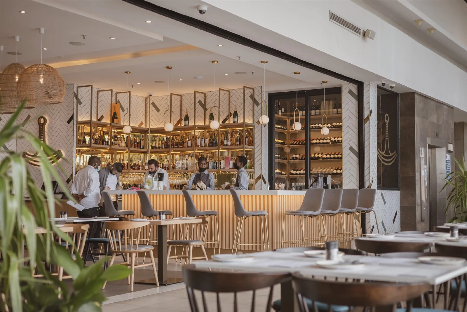 Ukko restaurant interior, hospitality design in Johannesburg by Design Partnership