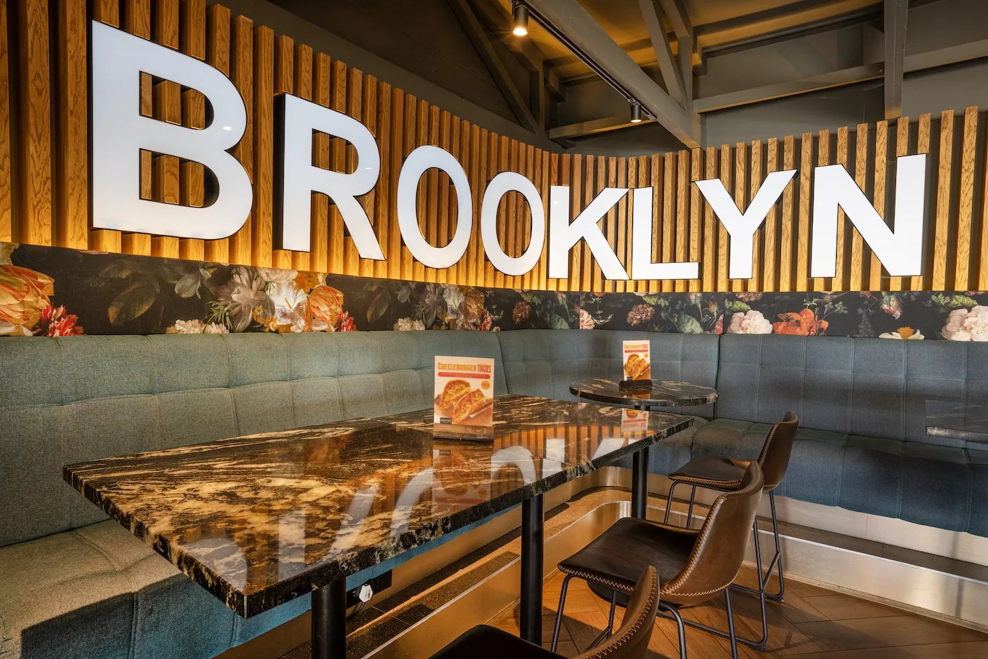 News Cafe - Brooklyn interior designed by Design Partnership.