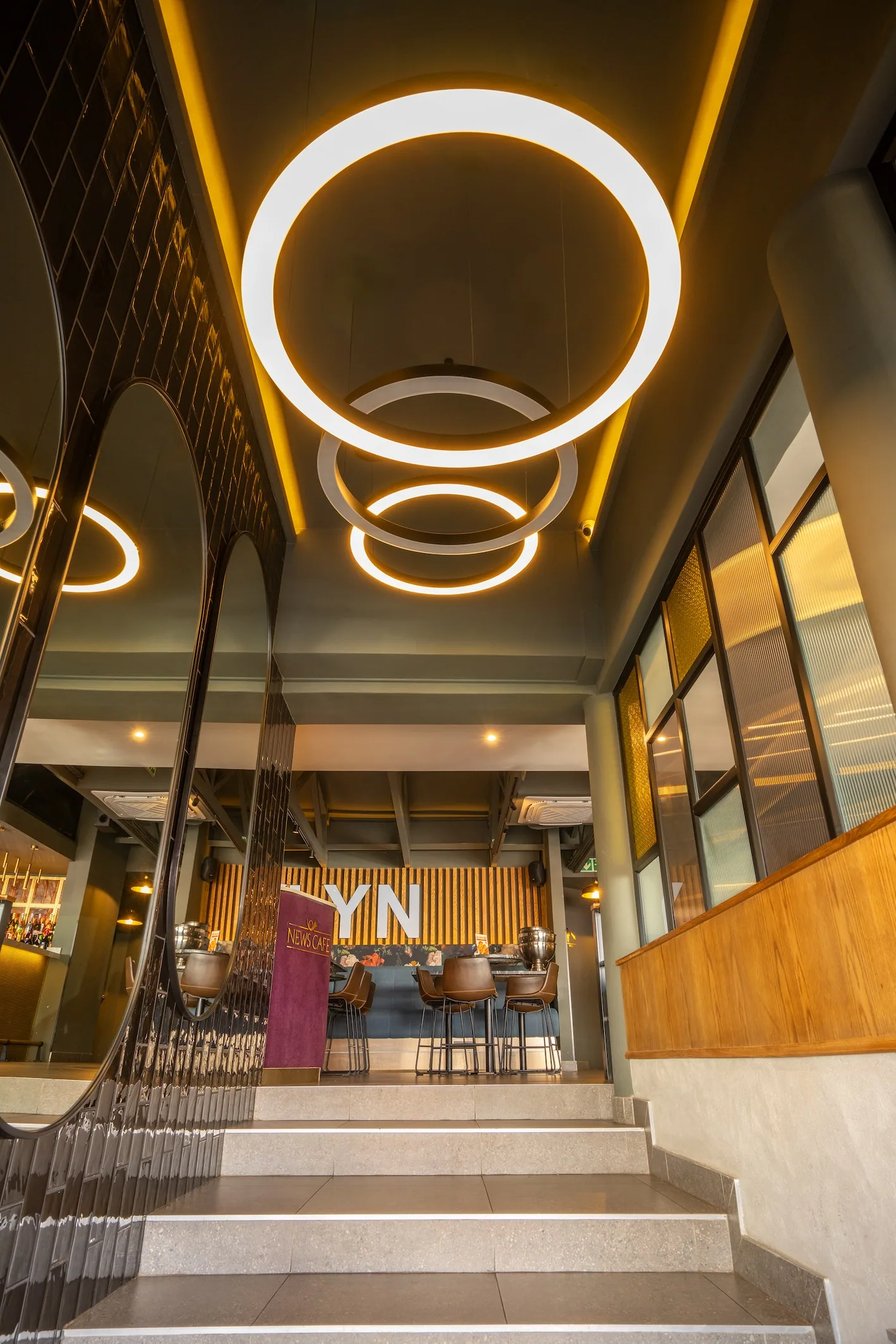 News Cafe - Brooklyn interior designed by Design Partnership.