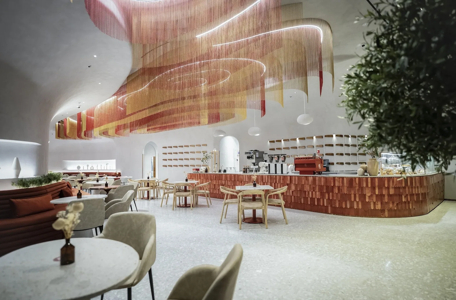 RX Coffee Dubai interior designed by Design Partnership.