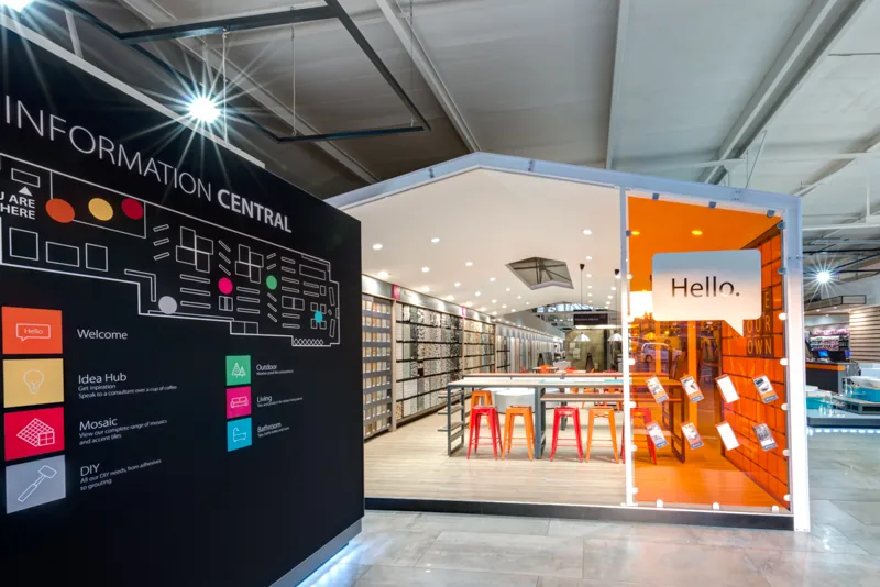 Tile Africa retail store interior designed by Design Partnership.