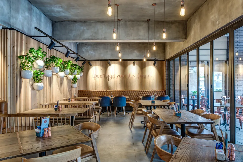 Bistro interior designed by Design Partnership.