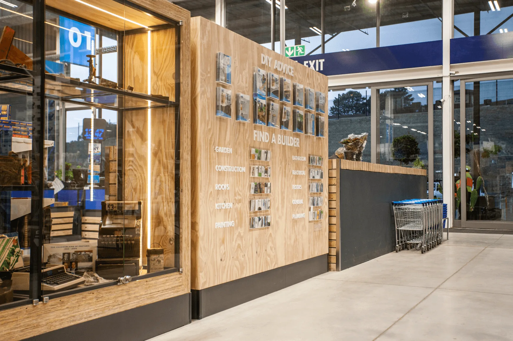 Chamberlain hardware store interior designed by Design Partnership.