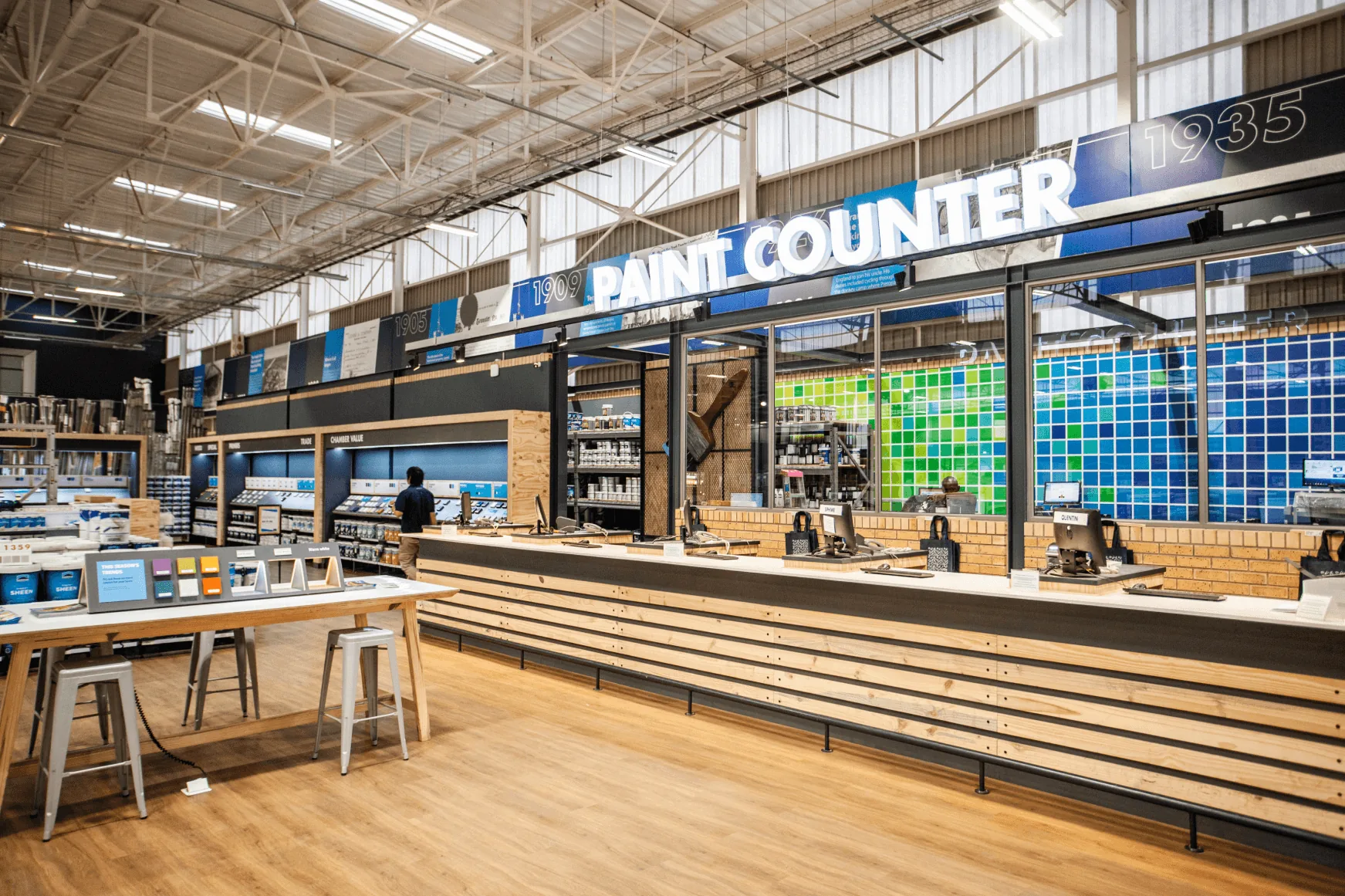 Chamberlain hardware store interior designed by Design Partnership.