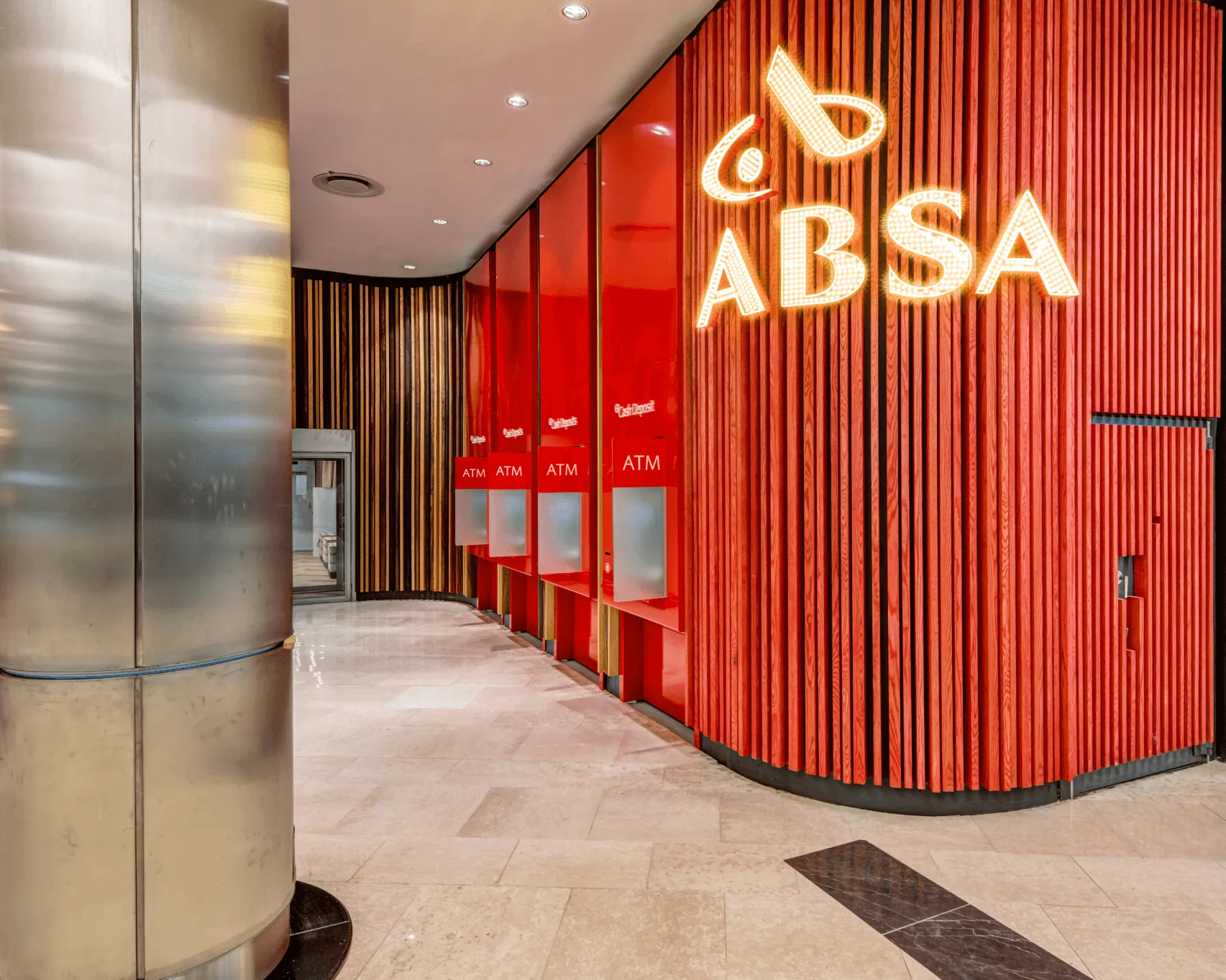 Absa Bank branch interior designed by Design Partnership.