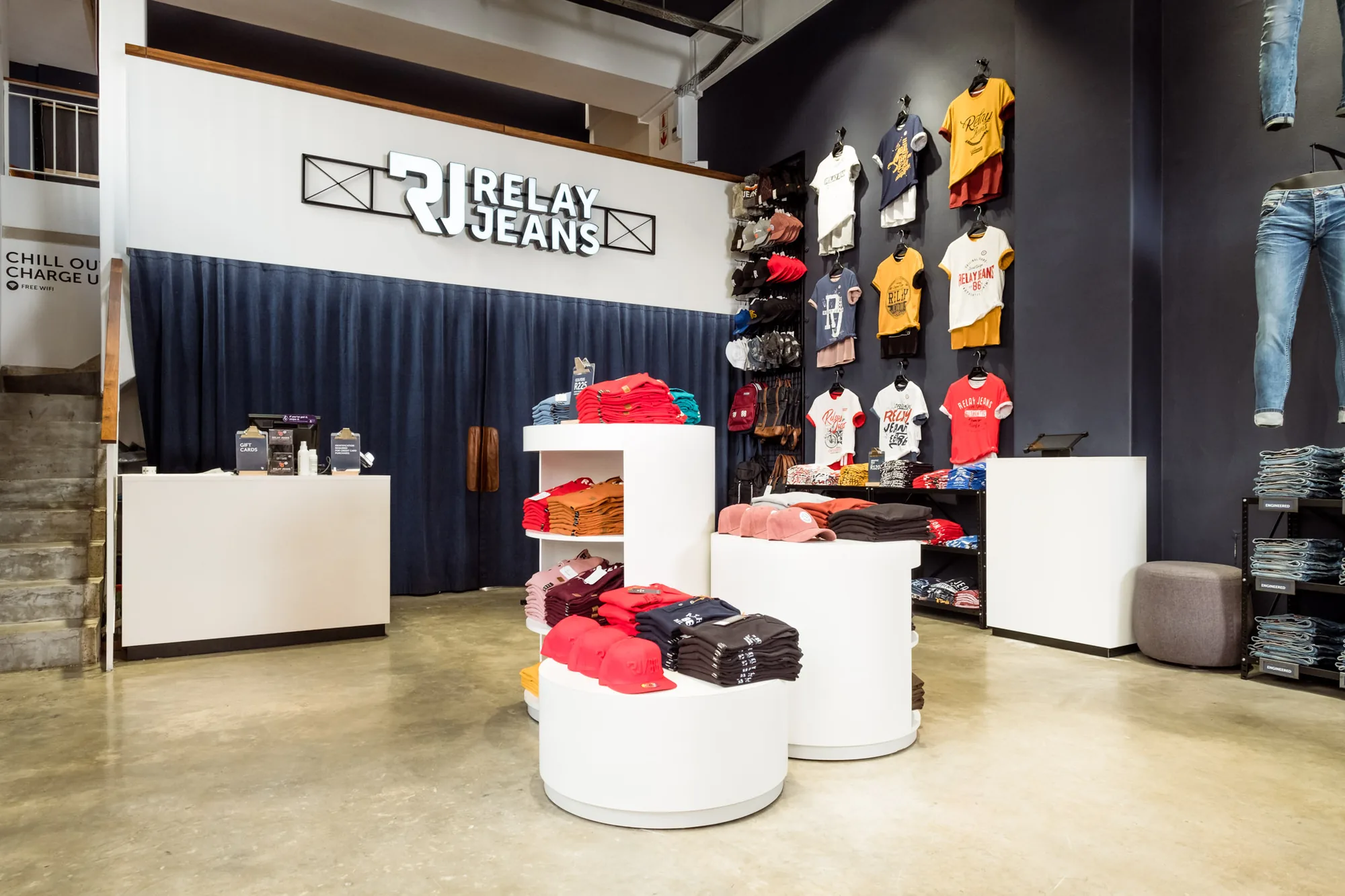 Relay Jeans store interior designed by Design Partnership.