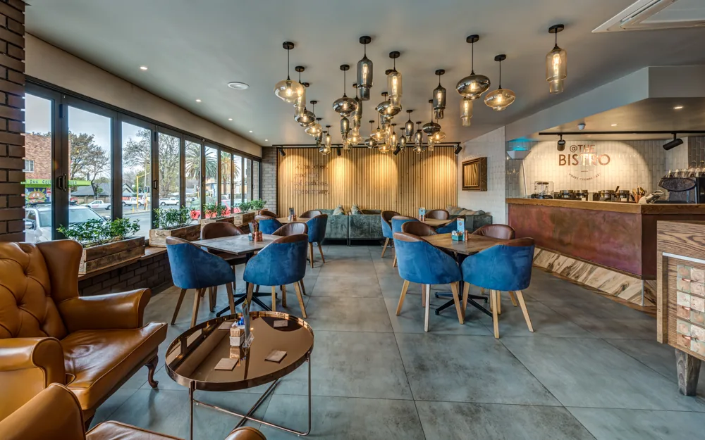 Bistro interior designed by Design Partnership.