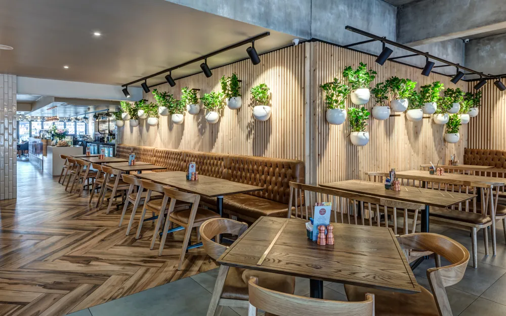 Bistro interior designed by Design Partnership.