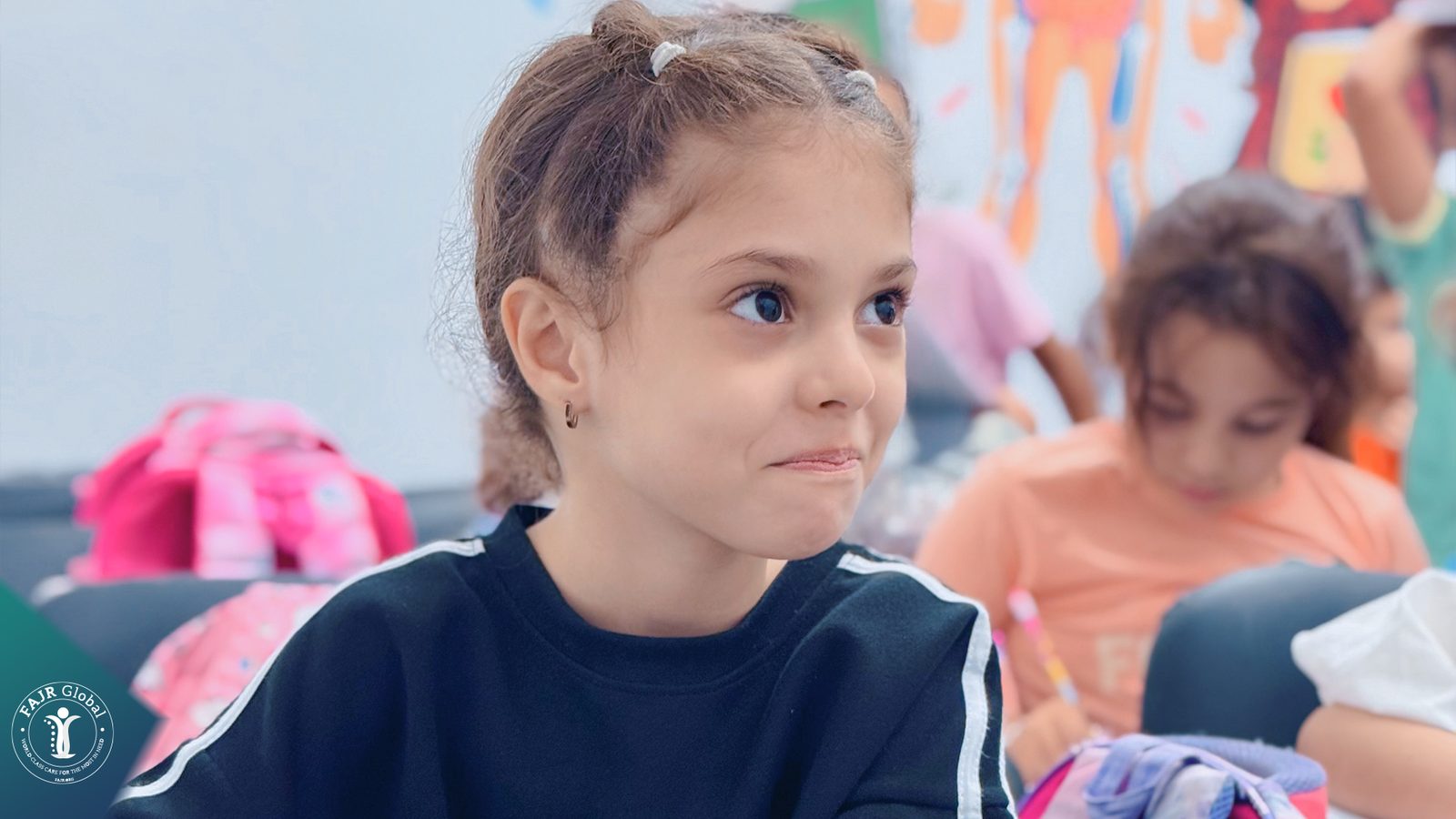 A young girl in class