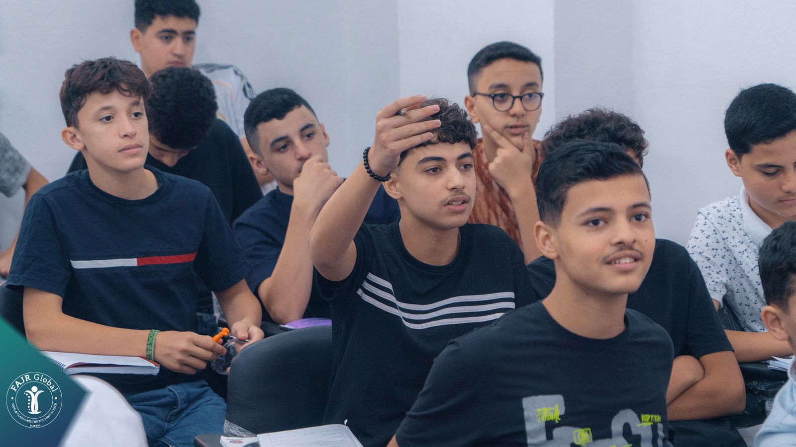 Teenage boys in a classroom