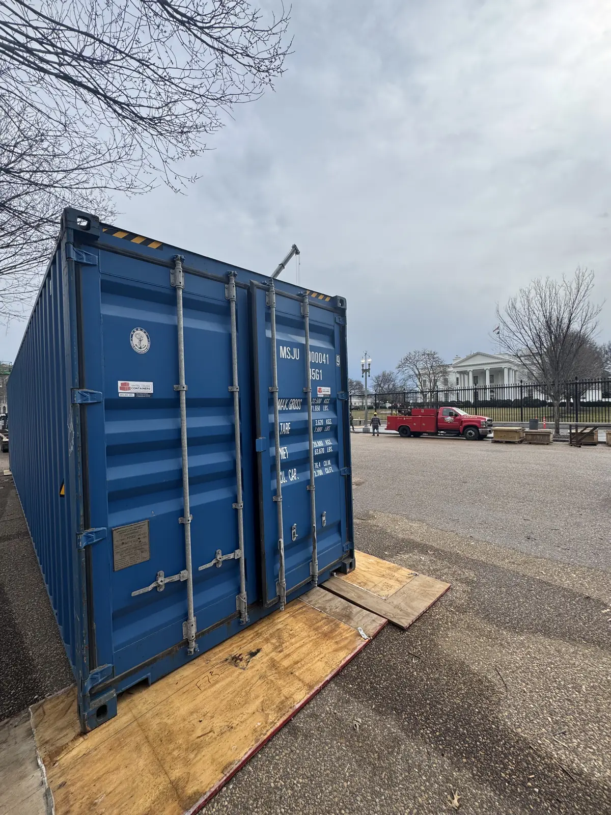 Shipping container in use on a Central Virginia property
