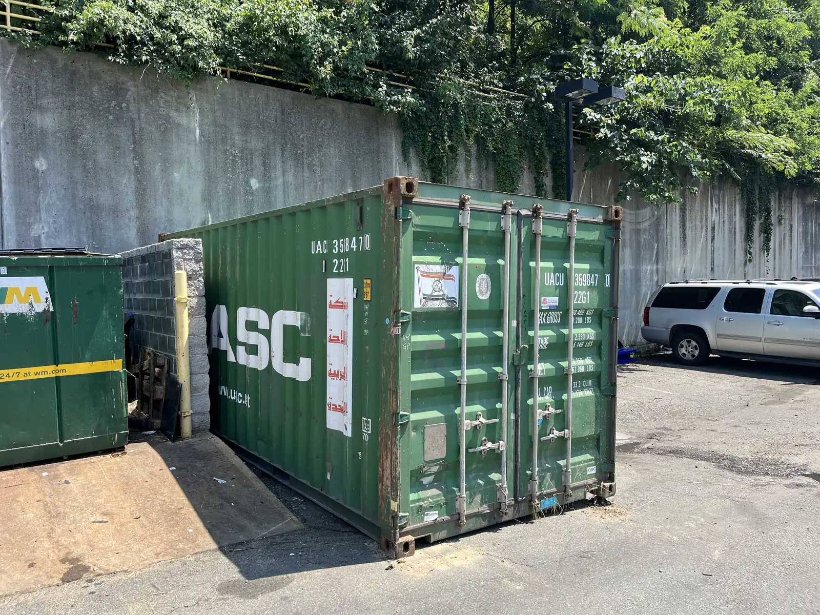 Shipping container for sale placed on a Central Virginia property