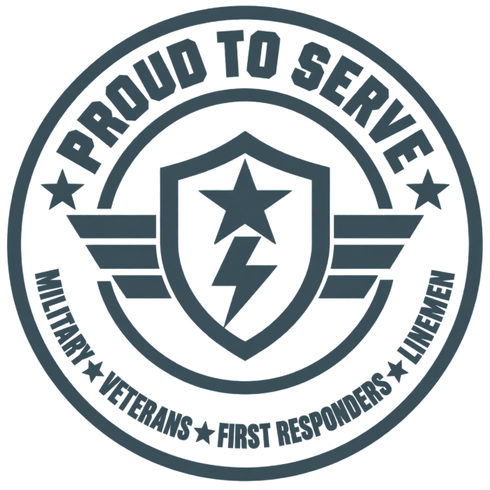 Proud to serve — military, veterans, first responders and linemen