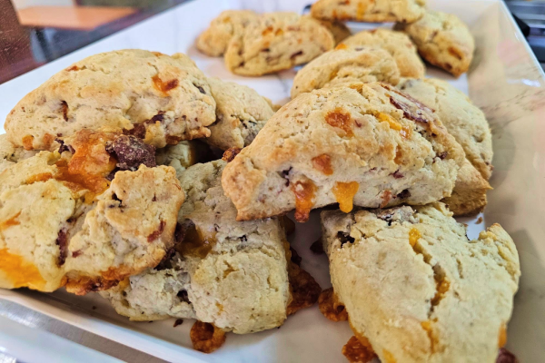 Plate full of scones.