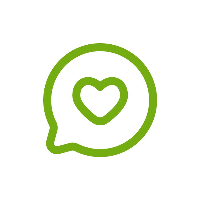 Speech Bubble with heart inside icon