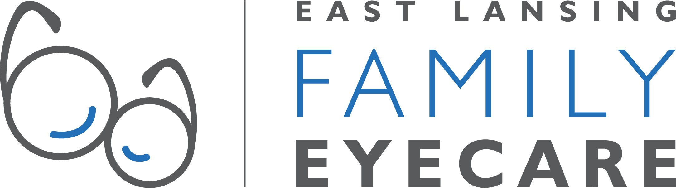 Logo that features a pair of glasses side by side with the company name