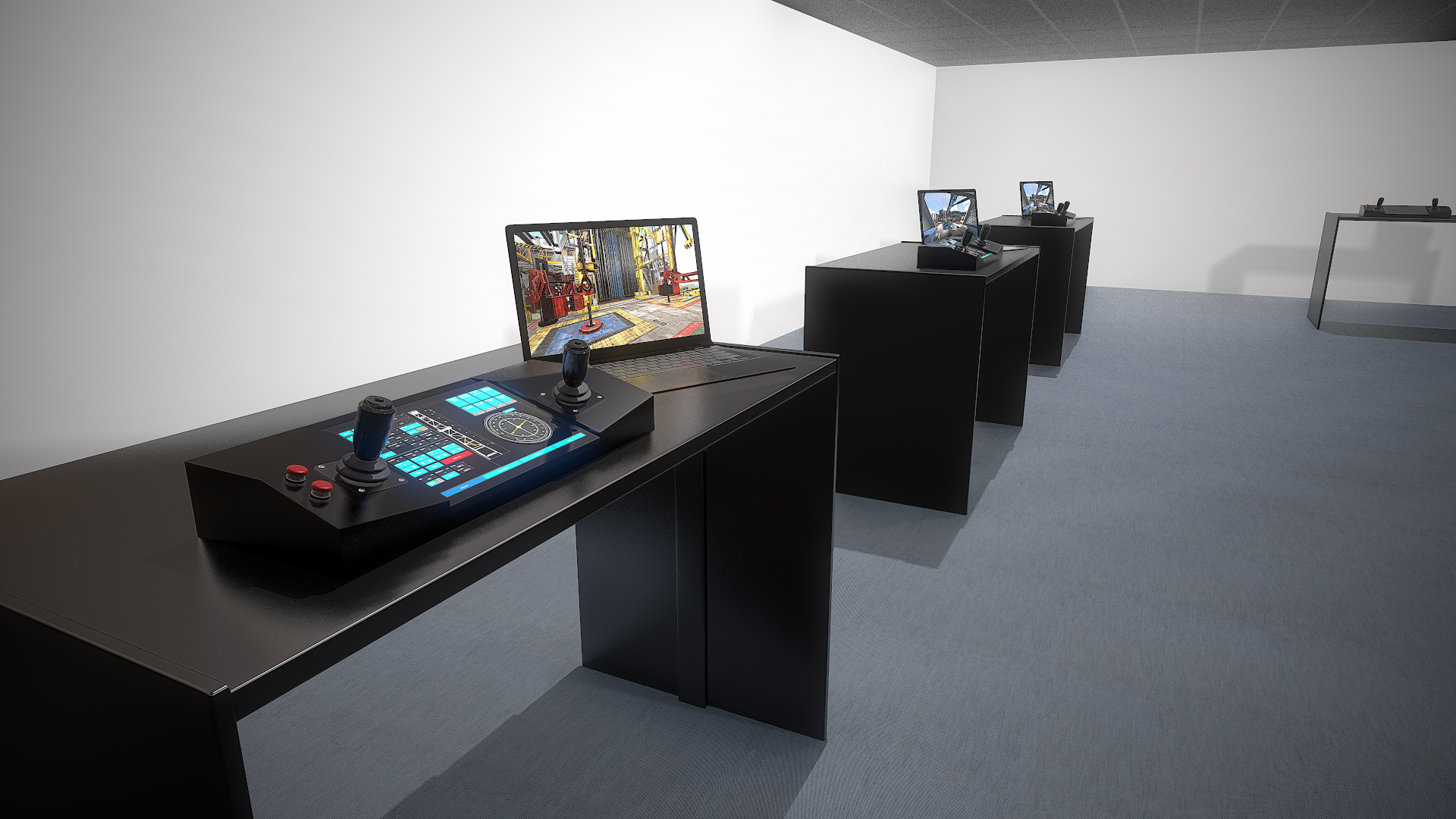 Portable simulator stations configured for a university lab