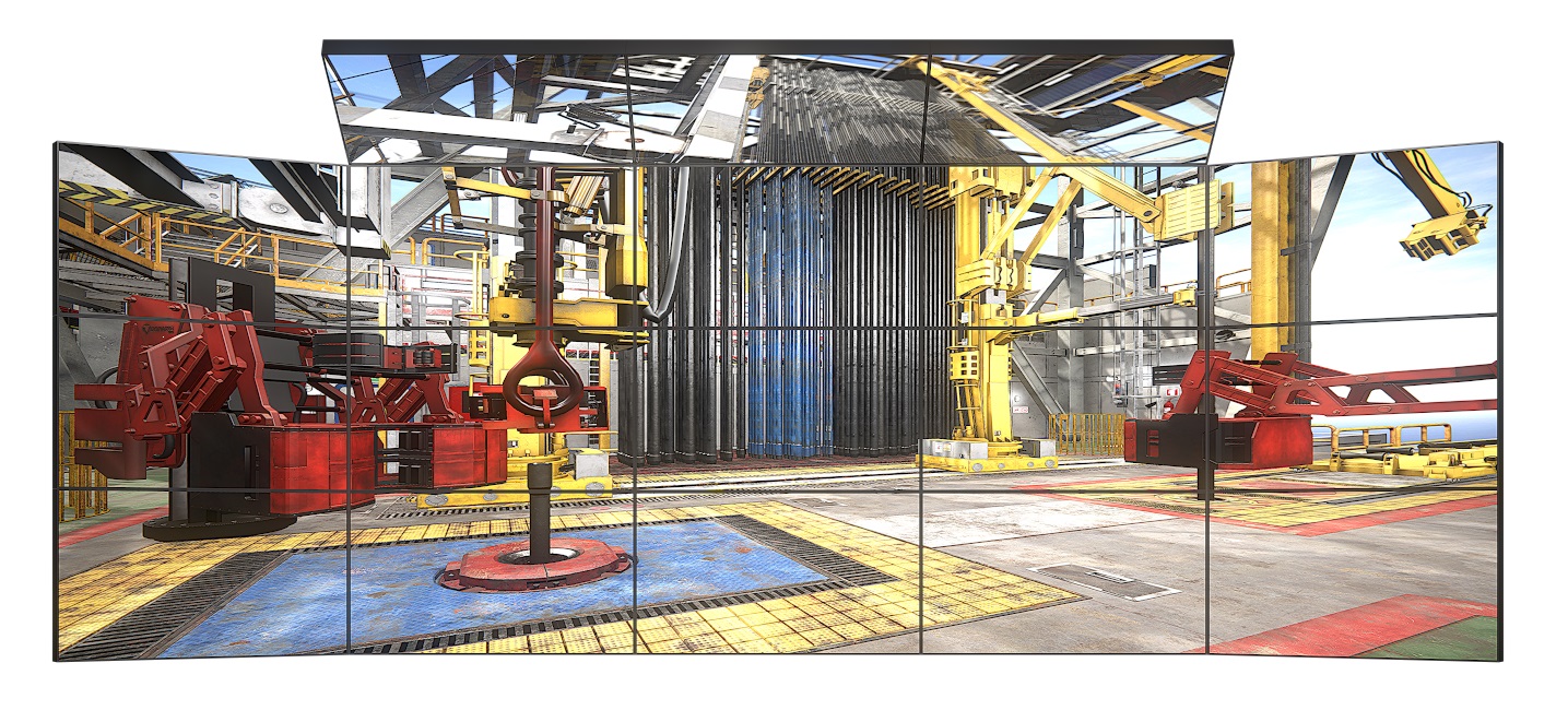 Full-scale video wall used for immersive crew rehearsal