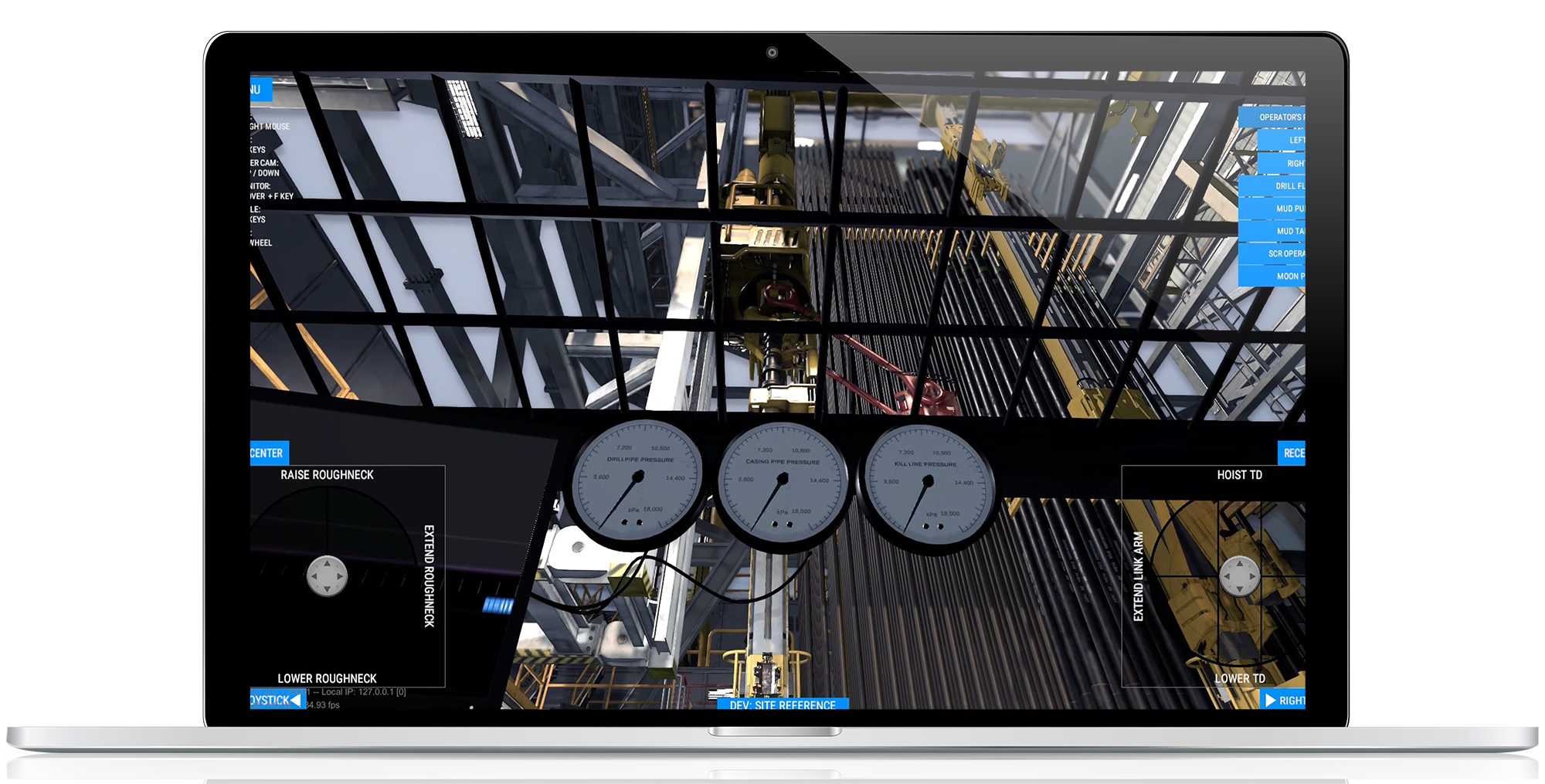 Drilling simulator displayed on a laptop