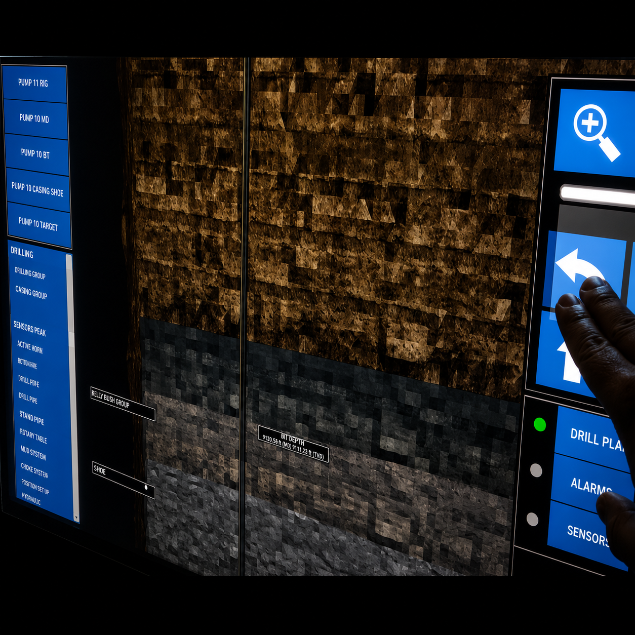 X1 simulator touchscreen interface