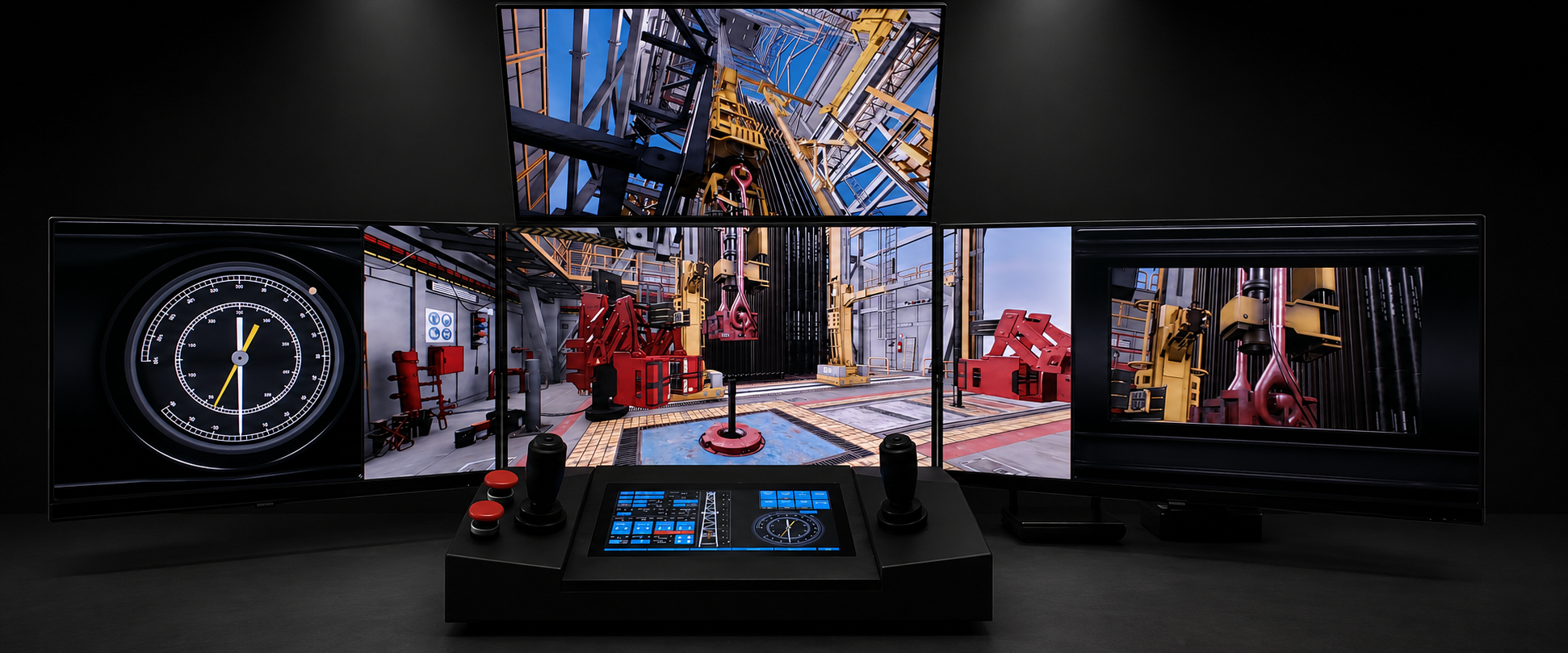 Portable well-control simulator with multi-screen operator interfaces