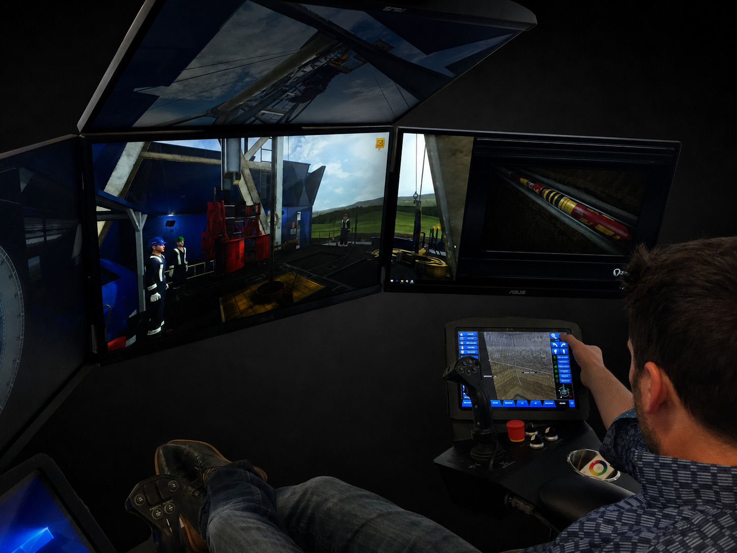 X2 simulator touchscreen controls
