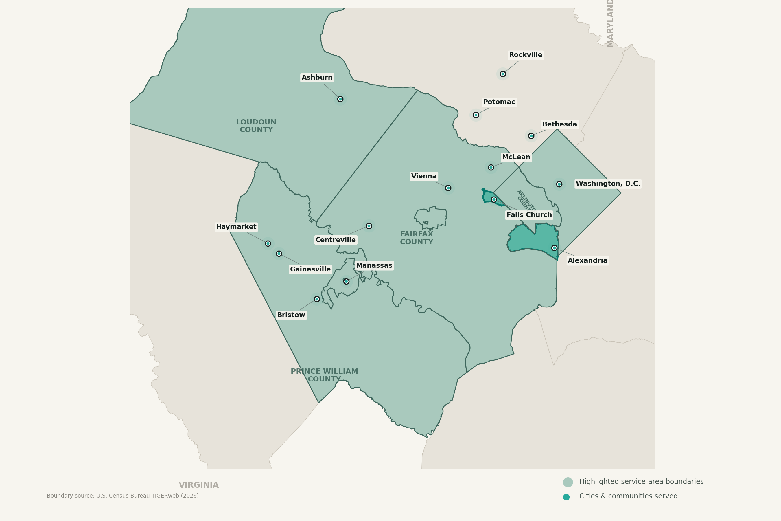 HydroShield Filtration DMV service area map
