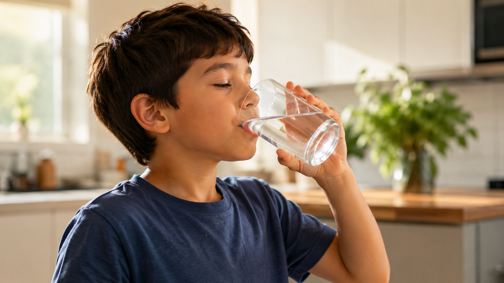 Glass of clean drinking water from a HydroShield-treated home