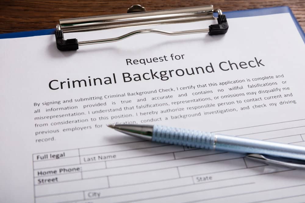 Filling out background check form