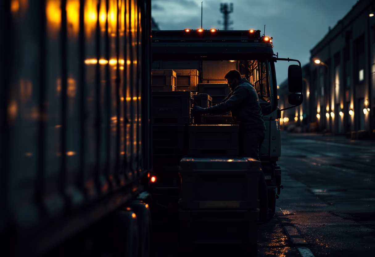 image of loading cargo (for a trucking company)