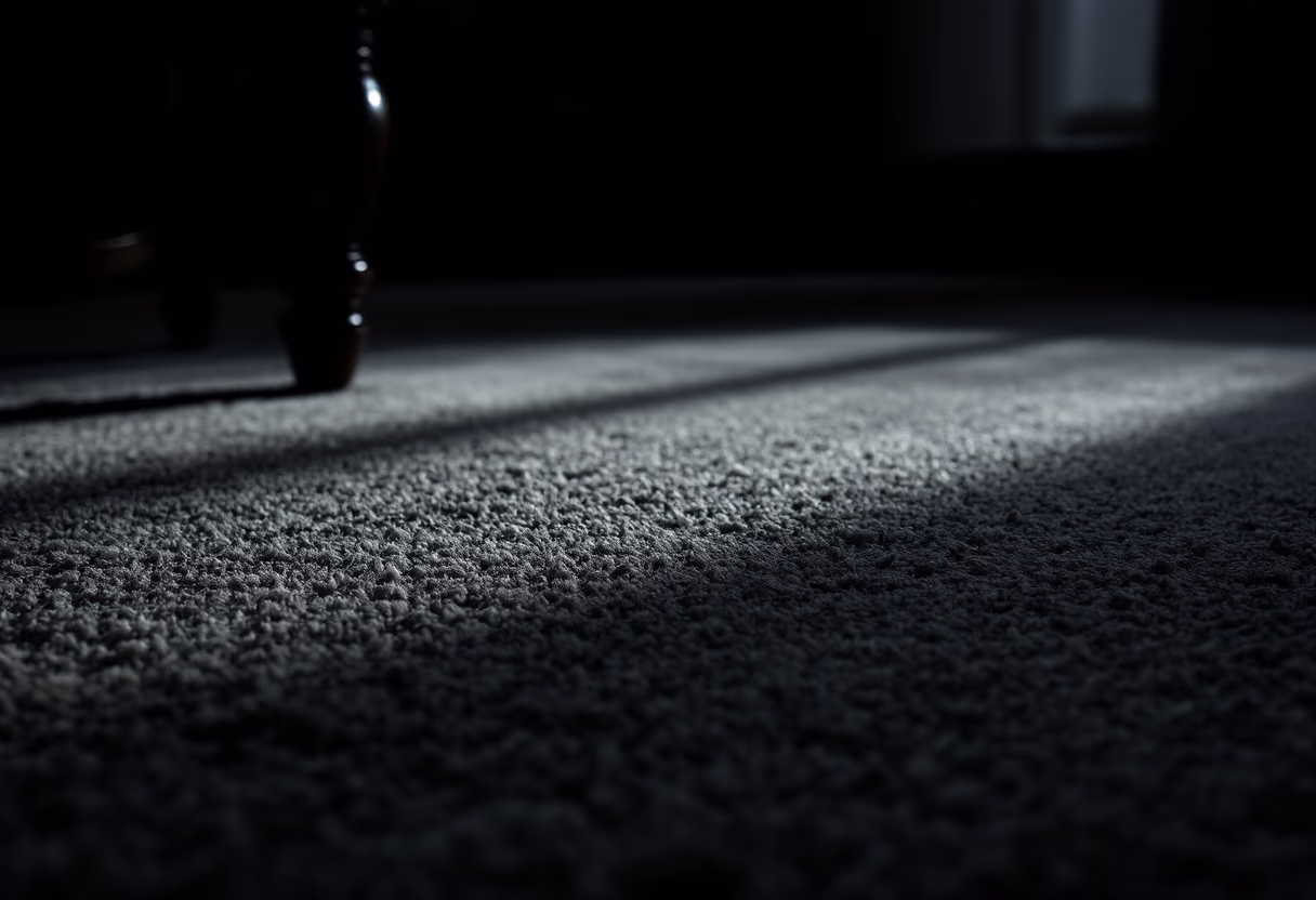 spotless carpet under a table with soft lighting