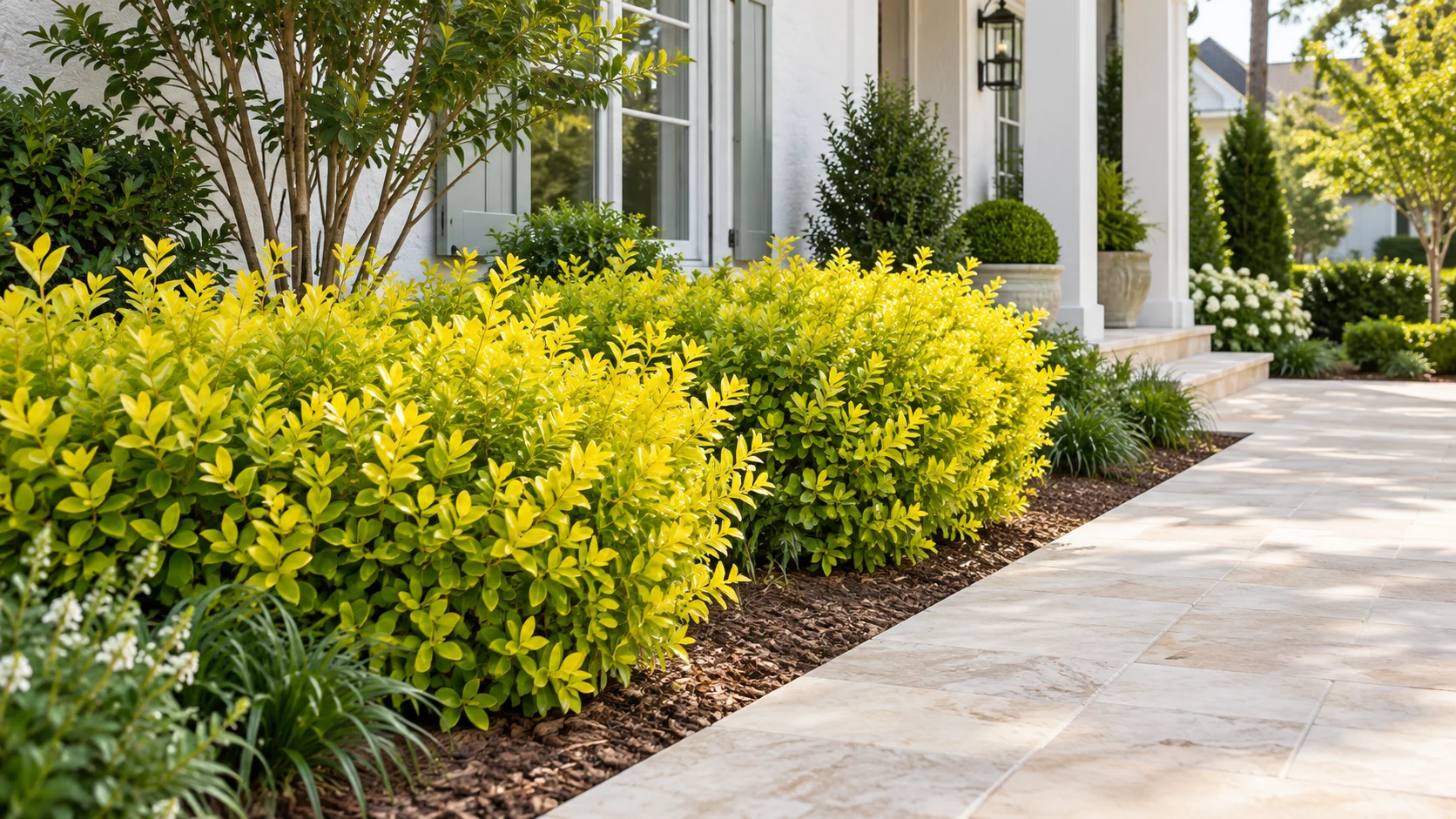 Illustrative planting concept with Sunshine Ligustrum