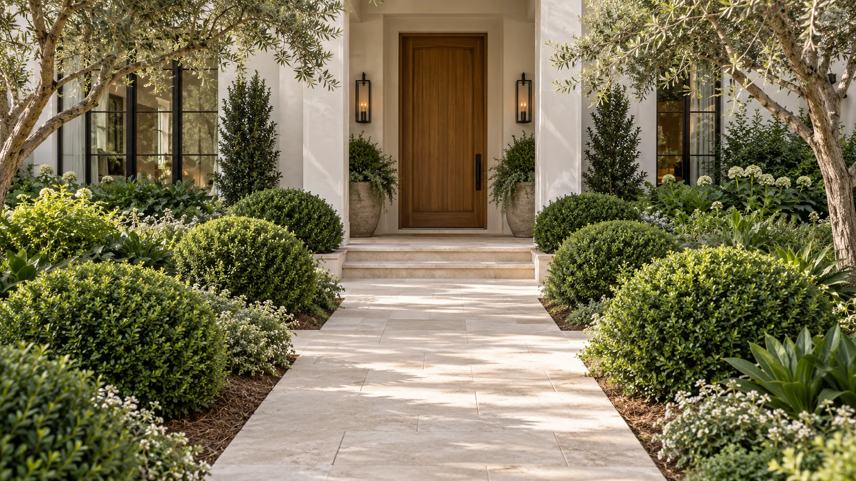 Illustrative planting concept with Baby Gem Boxwood