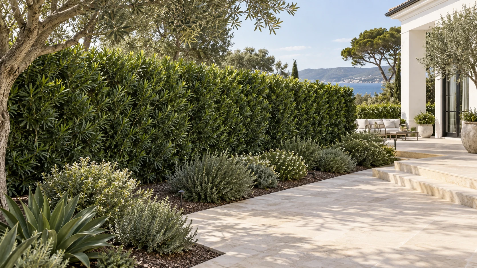 Illustrative planting concept with Podocarpus / Yew Pine