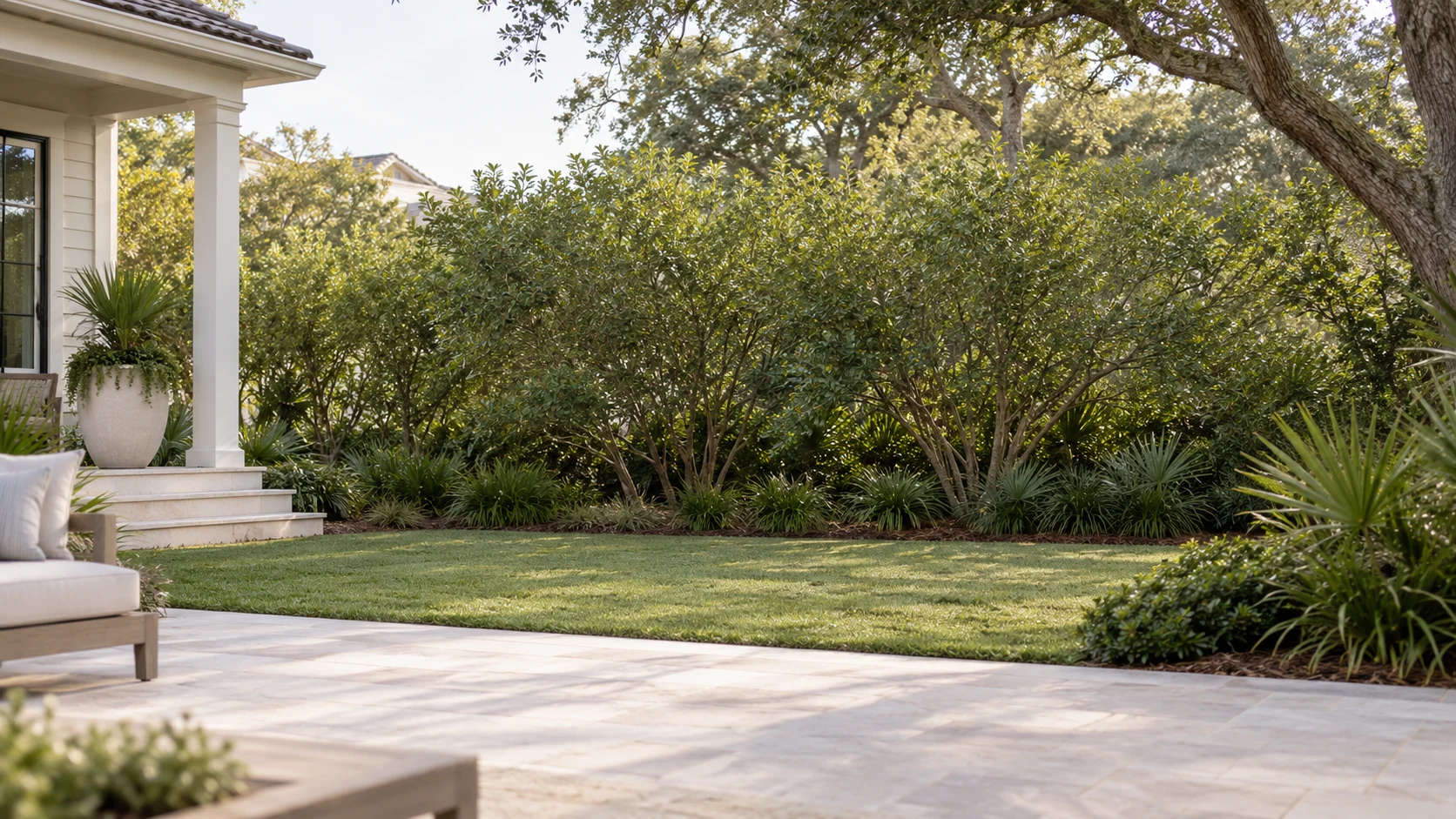 Illustrative planting concept with Florida Privet