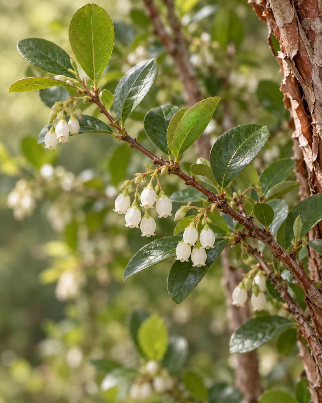 Illustrative foliage and seasonal detail of Sparkleberry