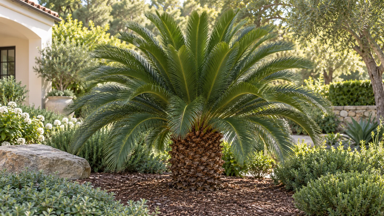 Illustrative planting concept with Sago Palm