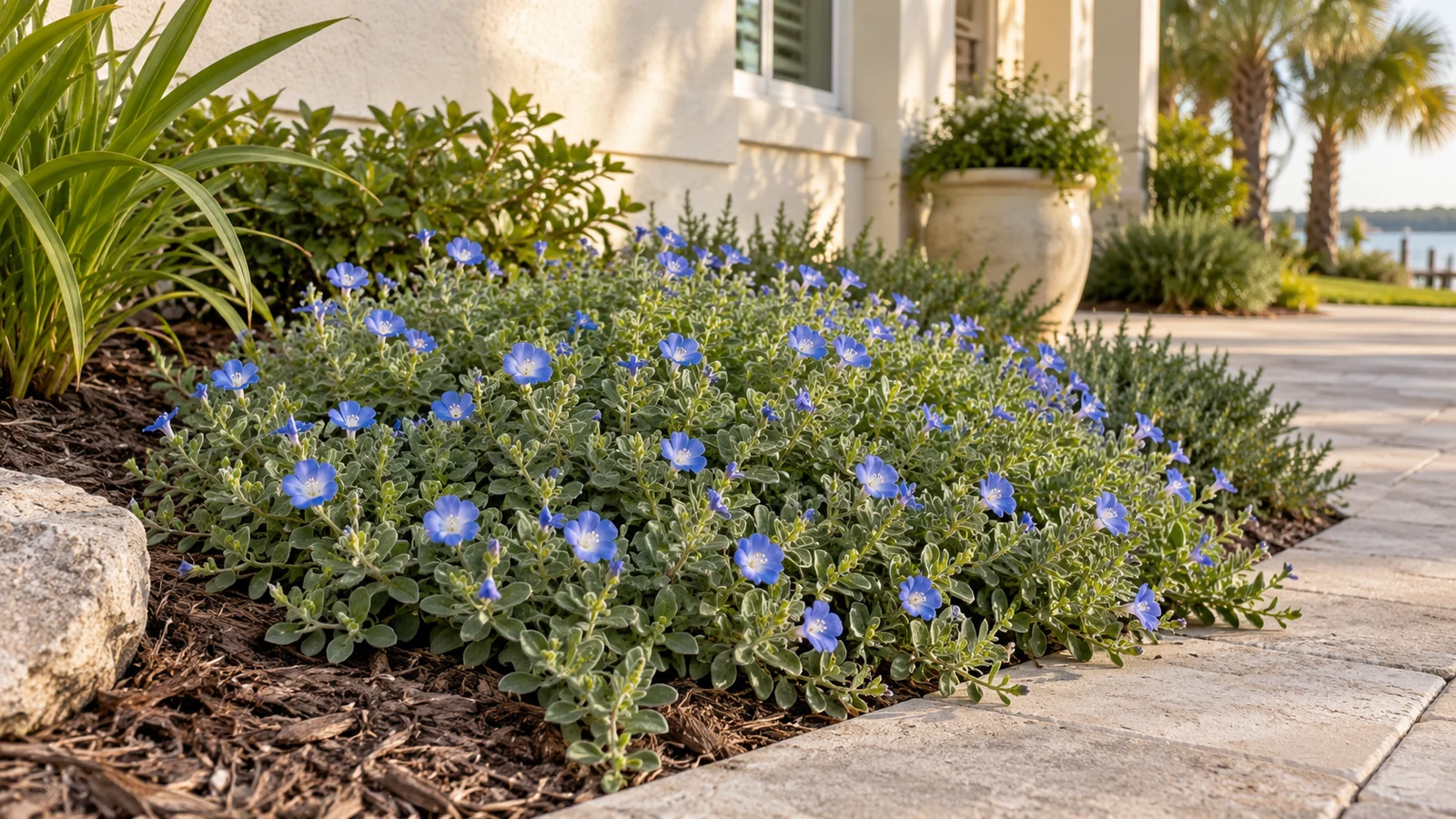 Illustrative planting concept with Blue Daze