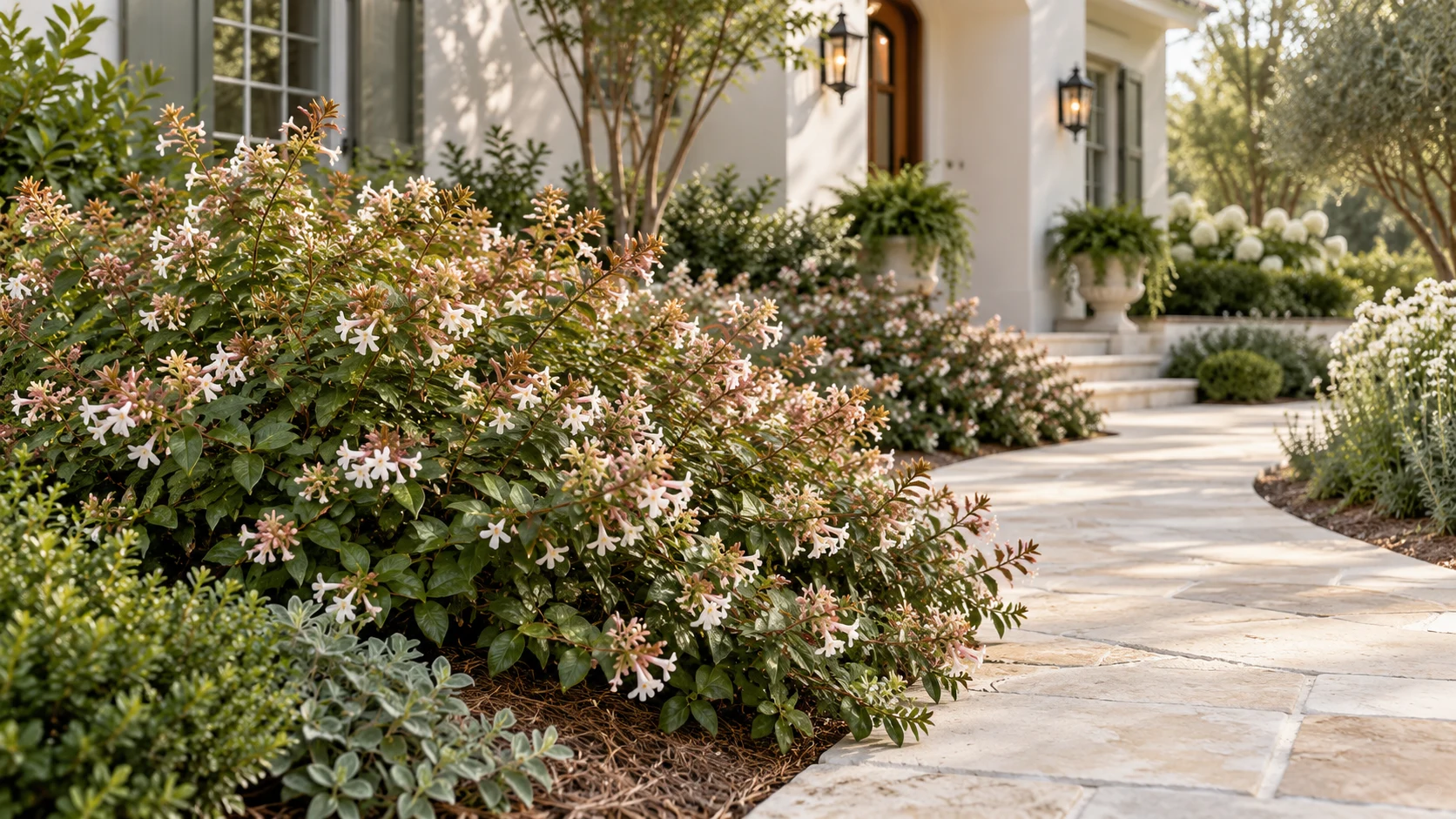 Illustrative planting concept with Rose Creek Abelia