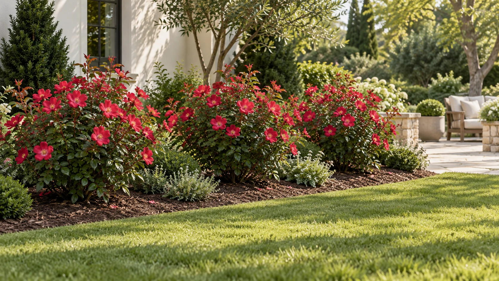 Illustrative planting concept with Original Knock Out Rose