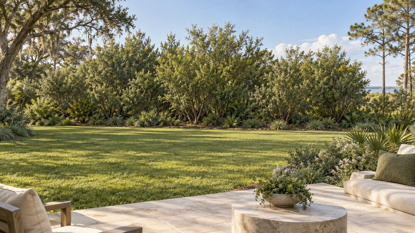Illustrative planting concept with Southern Wax Myrtle