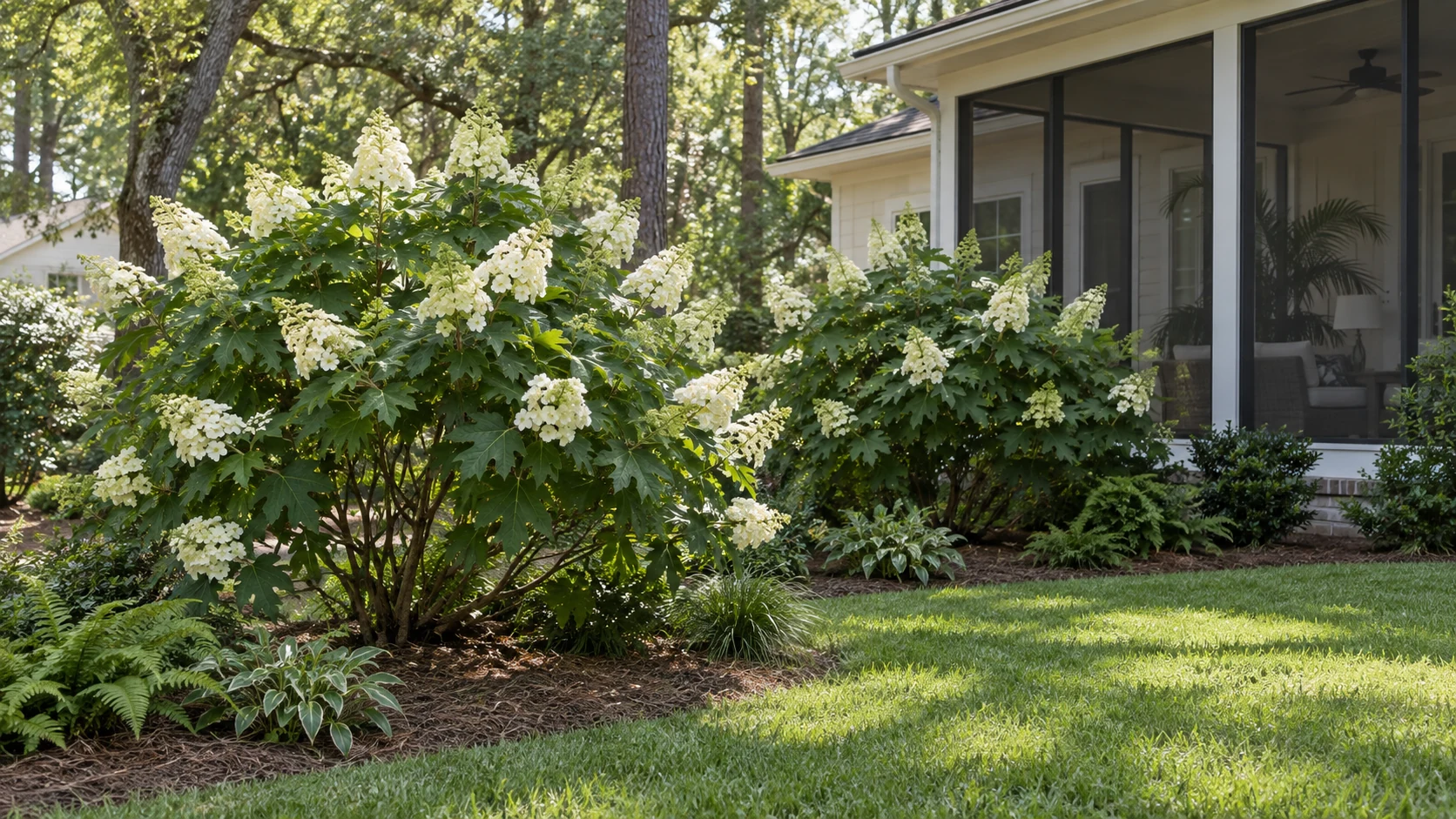 Illustrative planting concept with Oakleaf Hydrangea