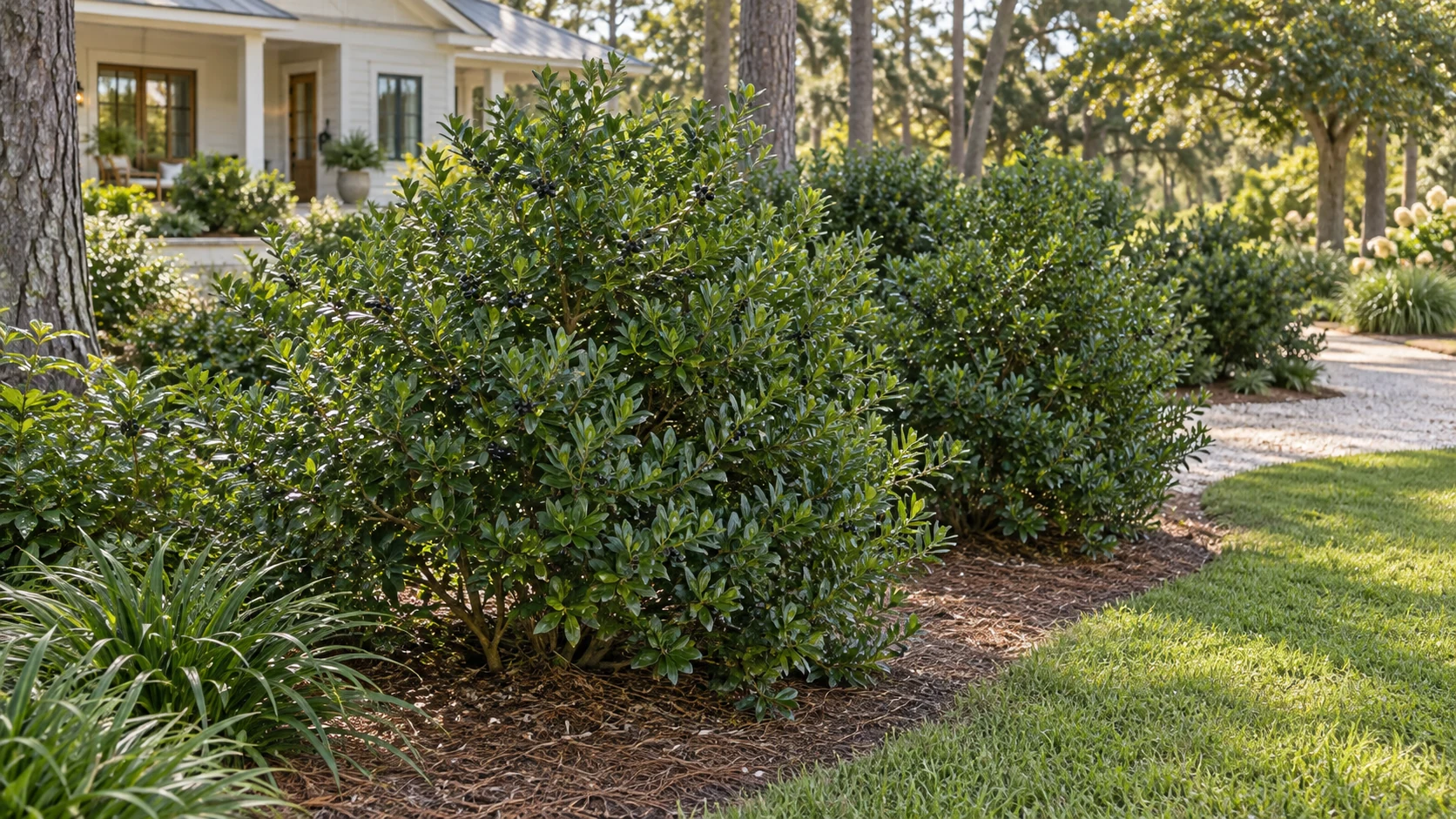 Illustrative planting concept with Inkberry Holly