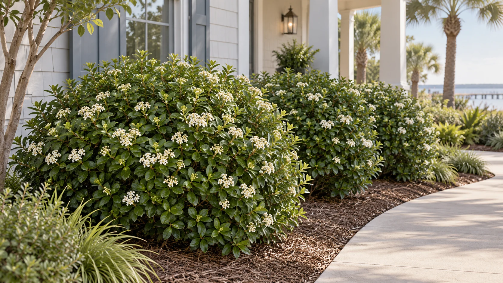 Illustrative planting concept with Mrs. Schiller’s Delight Viburnum