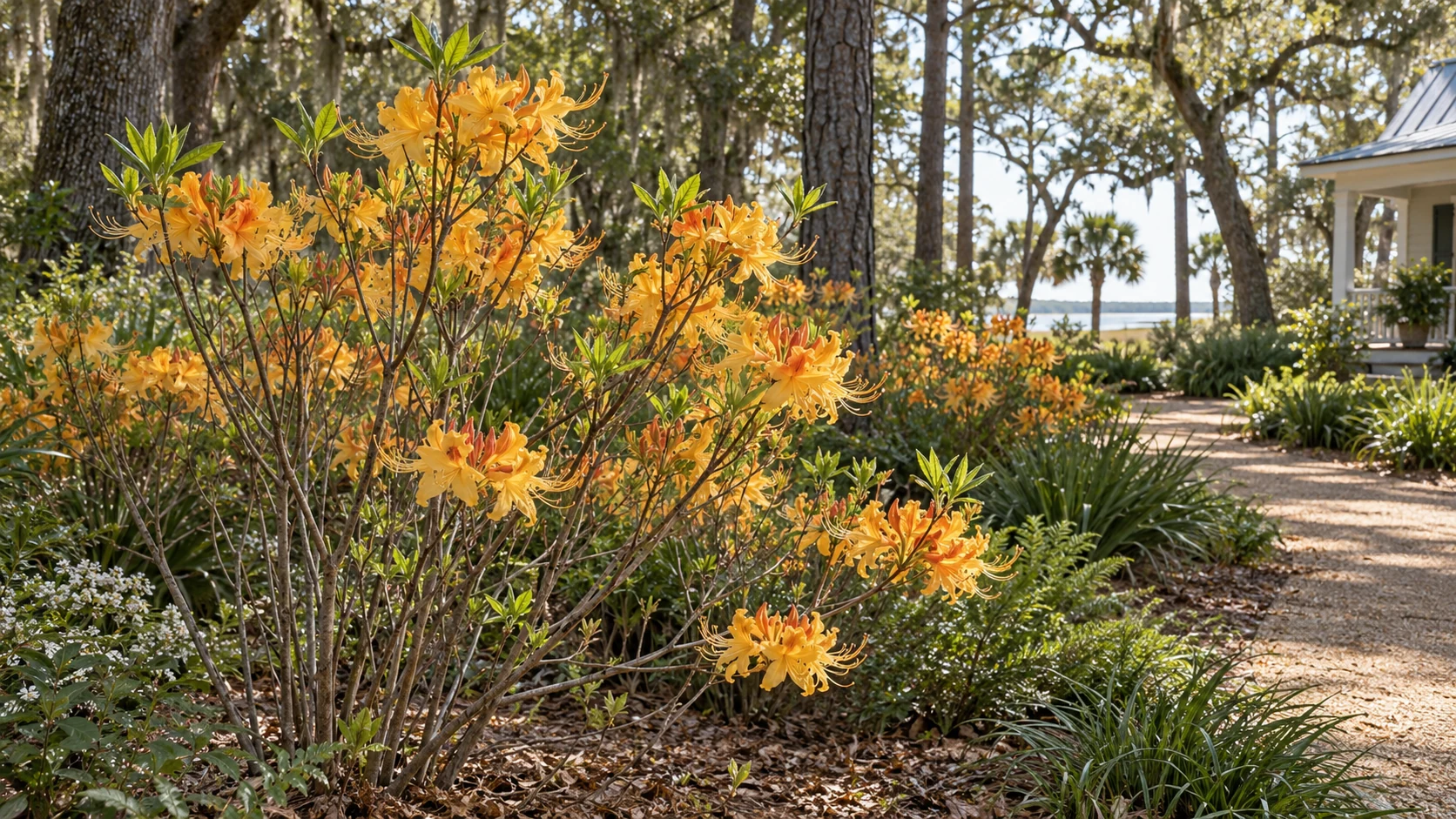 Illustrative planting concept with Florida Flame Azalea